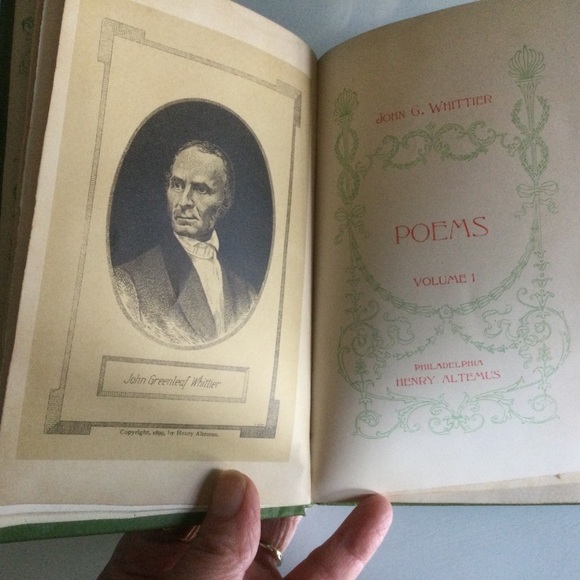 Antique Book of Whittier’s Poems Volume 1 - Picture 5 of 5